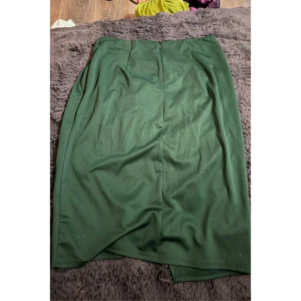 Kate Kasin XL Emerald Green Midi Skirt